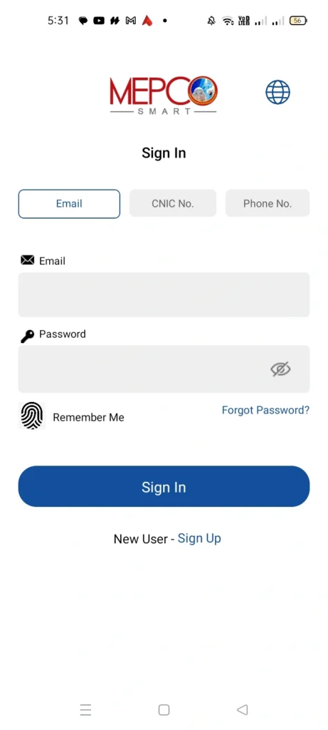 MEPCO Smart App Login